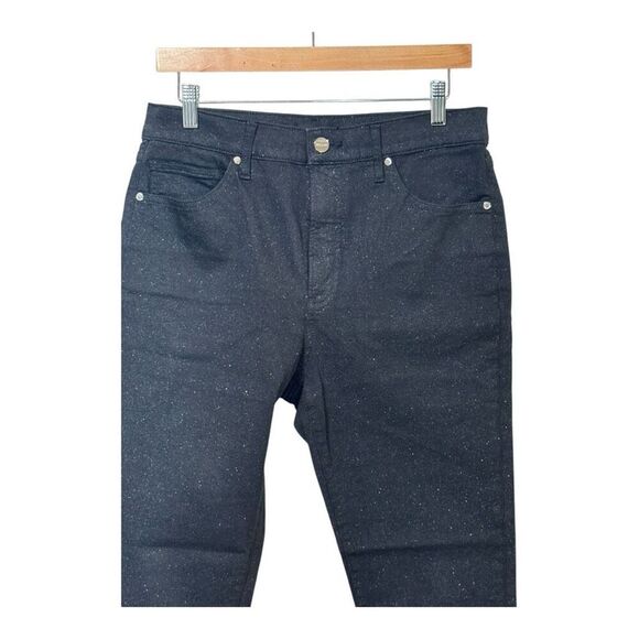 Express High Waisted Black Sparkle Skinny Jeans 10S - Picture 4 of 9